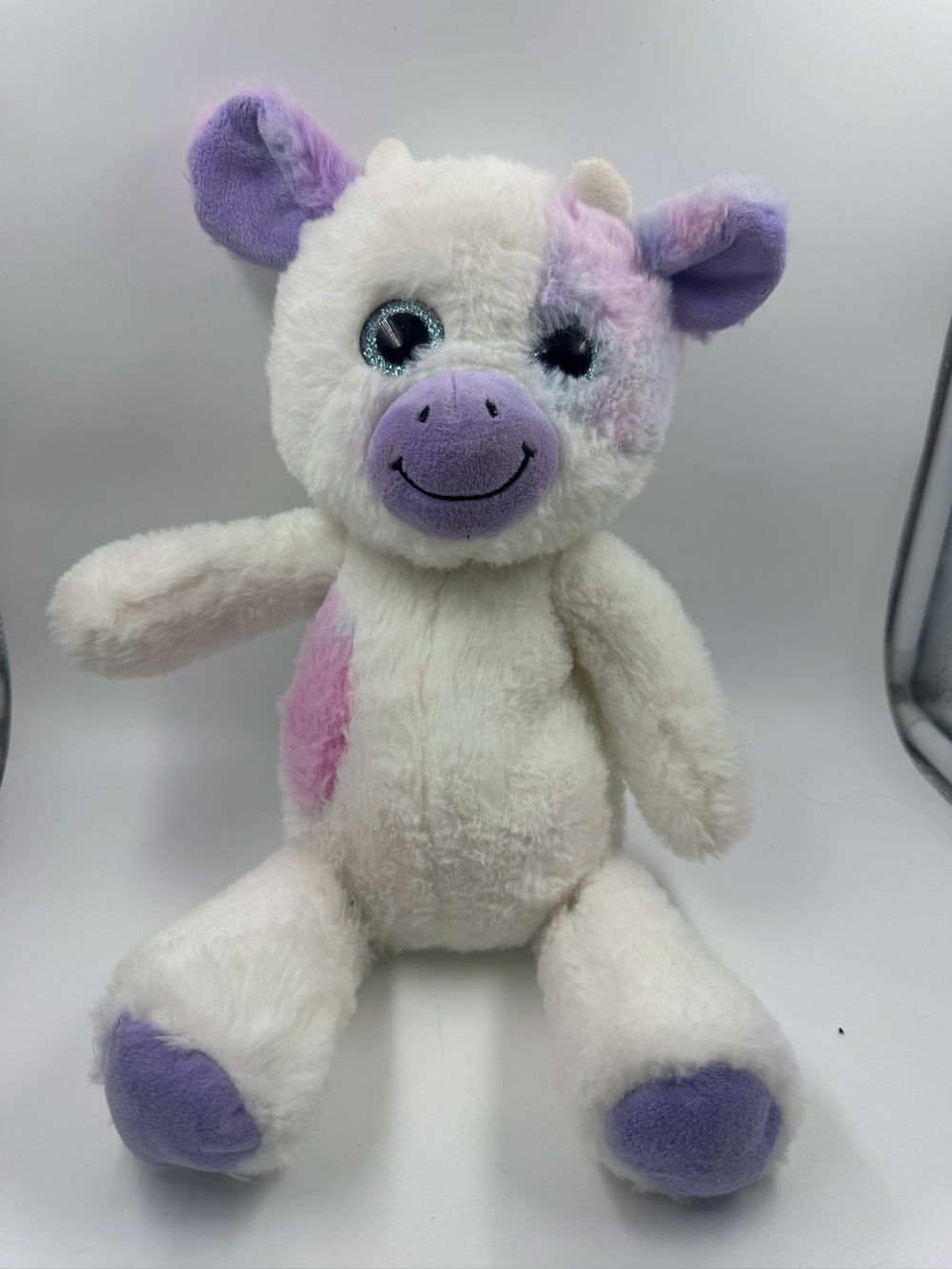 Spark Create Imagine Cow White Purple Pink 12.5" Plush Walmart Stuffed Animal
